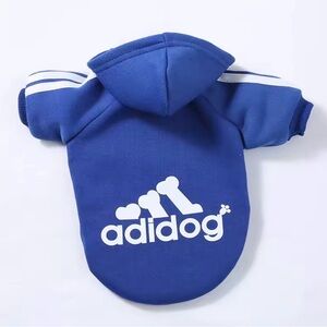2/$10 Adidog Blue Dog Hoodie - size XXS cute pet clothing tracksuit